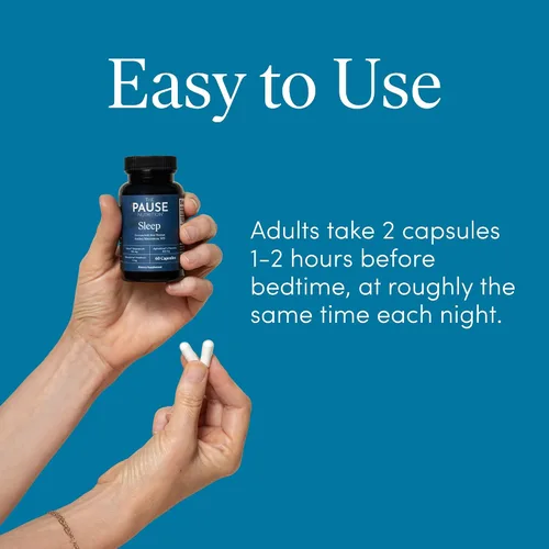 Vista 3 de The 'Pause Life Suplemento para dormir, mezcla nocturna sin hábito de magnesio, melatonina microactiva y L teanina, apoyo para dormir y relajación