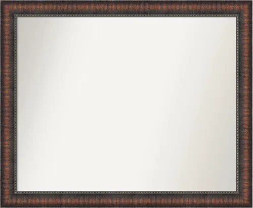 Vista 78 de Amanti Art Espejo de baño marrón para sobre el fregadero, 24 x 24 pulgadas, espejo de tocador cuadrado marrón Caleb, marco de madera rústica