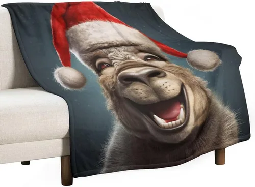 Vista 10 de Mantas suaves y mantas para sofá, casa de Navidad y pan de jengibre, manta de microfibra suave y acogedora manta de microfibra para hombre, casa
