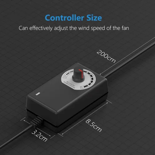 Vista 2 de Hon&Guan Ventilador Soplador En Línea de 3 Pulgadas con Controlador de Velocidad 120 CFM con 20W de Potencia Ultra-Baja y Bajo Ruido