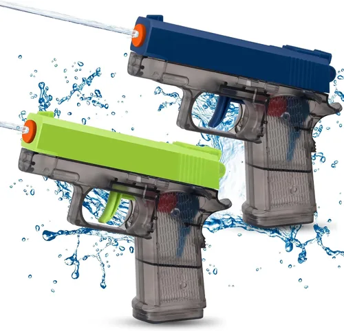 Vista 9 de Paquete de 2 pistolas de agua para niños - Pistola de chorro disparadora empapadora de agua pistola de agua juguetes para niños pequeños, niños