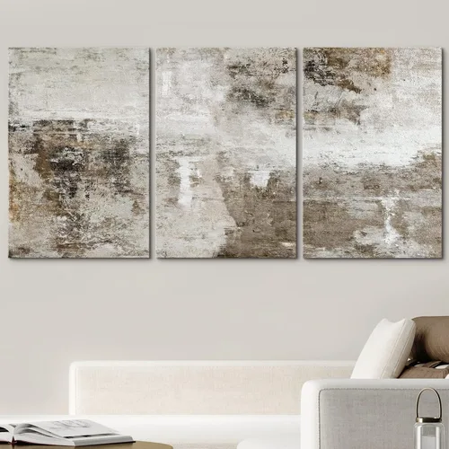 Vista 388 de wall26 Lienzo enmarcado para pared, juego de arte de acuarela pastel, paisaje rural, ilustraciones con formas abstractas, arte moderno, decorativo