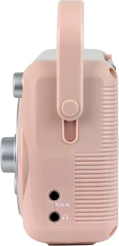 Vista 5 de Studebaker SB2002RG Radio AM/FM portátil con entrada para auriculares y entrada auxiliar con alimentación AC/DC (oro rosa/blanco)