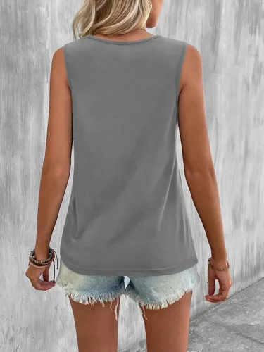 Vista 3 de KKJ Camisetas sin mangas para mujer, con dobladillo torcido, para verano, básicas, casuales, holgadas