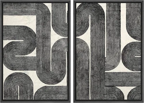 Vista 137 de SIGNWIN Lienzo enmarcado para pared, ilustraciones abstractas texturizadas en tonos beige terrosos, arte moderno, decorativo, contemporáneo