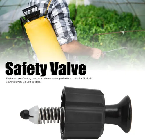 Vista 4 de Válvula de liberación de seguridad, válvula de alivio de aire ecológica para 3L/5L/8L pulverizador de mochila para césped para agricultura para Negro