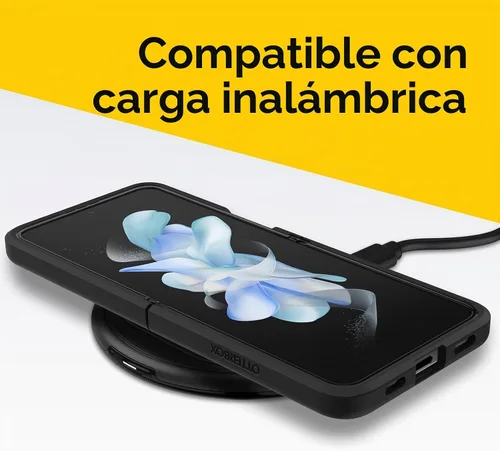 Vista 5 de OtterBox Symmetry Flex Series - Funda para Samsung Z FLIP4, color marrón Tapa Beige
