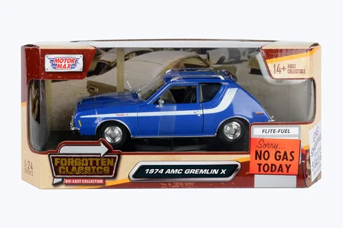 Vista 9 de Motormax 1974 AMC Gremlin X 1:24 Modelo fundido a presión Forgotten Classics Series 79045 Azul