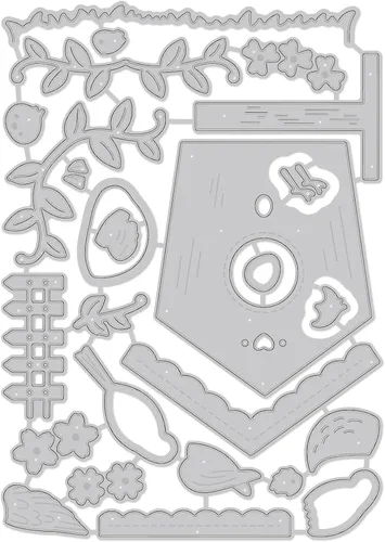 Vista 6 de BENECREAT Troqueles de corte de metal con patrón de casa de pájaros, plantilla de estampado en relieve para manualidades, álbumes de recortes, álbum