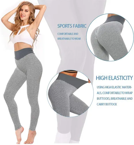 Vista 2 de AIMILIA - Leggings para mujer, levanta glúteos, anti celulitis, cintura alta, pantalones de yoga, entrenamiento, control de abdomen, mallas