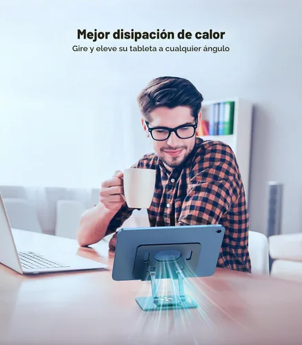 Vista 4 de JOIOT Soporte ajustable para tablet para escritorio, soporte portátil plegable