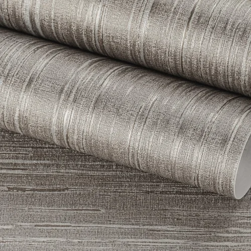 Vista 9 de FunStick Papel tapiz grueso de color gris para despegar y pegar, papel tapiz texturizado de tela sintética, papel de contacto de tela gris
