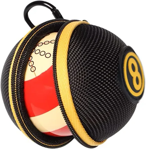 Vista 4 de CUEELF Estuche de bola de taco con clip para fijar bolas de taco de billar, bolsa de bola de transporte para taco