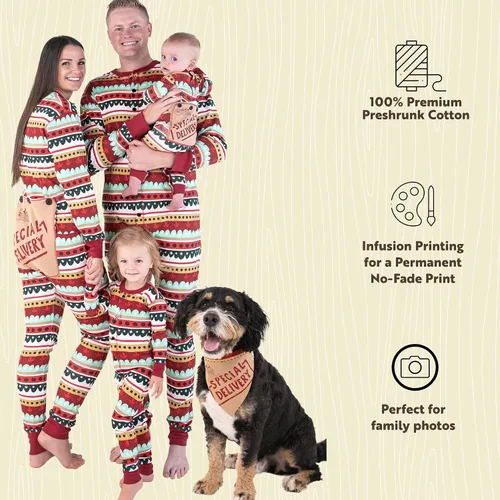 Vista 11 de Lazy One - Pijamas navideñas a juego con solapa trasera; para perros, bebés, niños, adolescentes y adultos