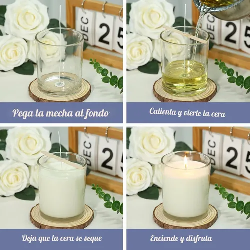 Vista 4 de SUPMIND Paquete de 30 - tarros de vela de cristal, tarros vacíos transparentes de 7 onzas con tapa hermética de bambú, recipientes de velas a granel
