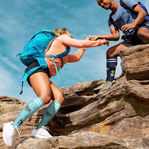 Vista 3 de Calcetines médicos de compresión de cobre para mujeres y hombres (6 pares), el mejor apoyo para correr, atletismo, enfermería, viajes