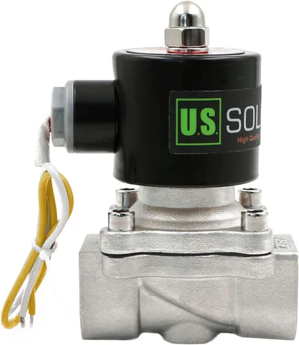 Vista 9 de U.S. Solid 1" válvula electromagnética eléctrica de latón 110V CA normalmente cerrada aire no potable aceite de agua diesel