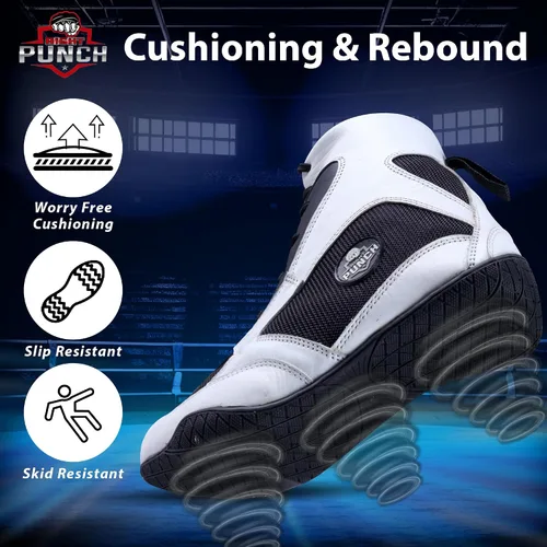 Vista 5 de Rightpunch - Zapatos de boxeo transpirables para hombres, mujeres y jóvenes Zapatos de boxeo antideslizantes y ligeros con suela de goma