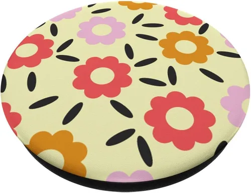 Vista 2 de Retro Vintage 70's Floral Pattern PopSockets PopGrip: Swappable Grip for Phones & Tablets