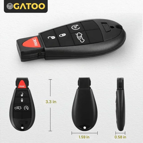 Vista 5 de 2 × Repuestos de Llavero de Control Remoto de Entrada sin Llave para 2008 2009 2010 2011 2012 2013 2014 Grand Cherokee Charger Durango Challenger