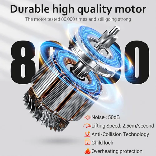 Vista 15 de farexon Marco de escritorio eléctrico de pie con bandeja de gestión de cables, ruedas y ganchos, escritorio de pie de doble motor resistente