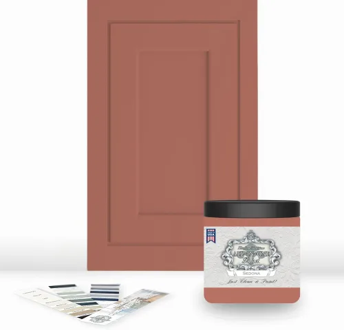 Vista 165 de Pintura TODO EN UNO, Abbey (gris cálido), Muestra de 8oz - Pintura duradera para gabinetes y muebles. Imprimación y capa superior incorporadas,