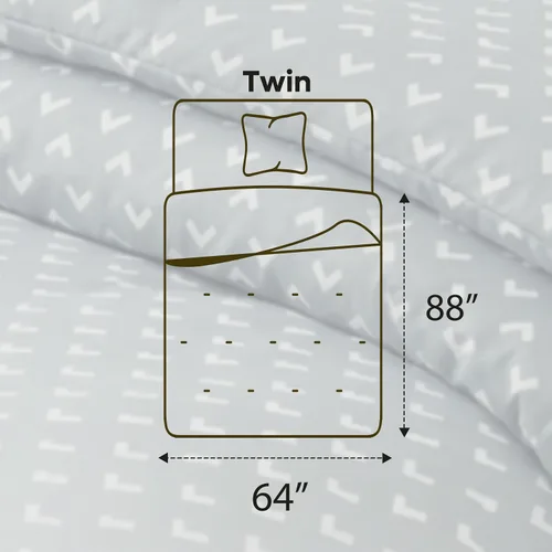 Vista 2 de Utopia Bedding - Juego de edredón individual de 2 piezas con estampado de flechas blancas de tamaño individual, juego de ropa de cama suave