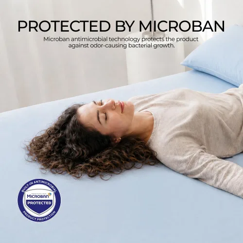 Vista 2 de FAUNNA Funda protectora de colchón 100% algodón para evitar el polvo Azul