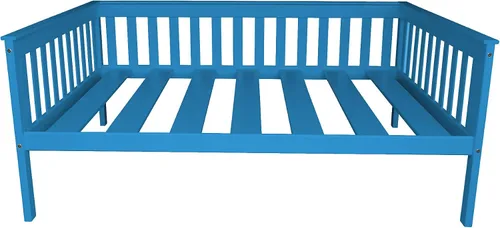 Vista 4 de Sofá cama de madera negra estilo misión de tamaño individual hecho en Amish Negro (Black Paint)
