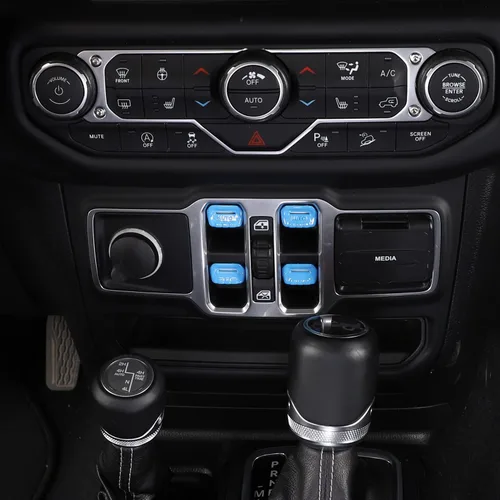 Vista 13 de Jimen Compatible con Jeep Wrangler JL JLU 2018-2023 y Jeep Gladiator JT 2020-2023, 4 piezas de cubiertas de interruptor de botón para ventana