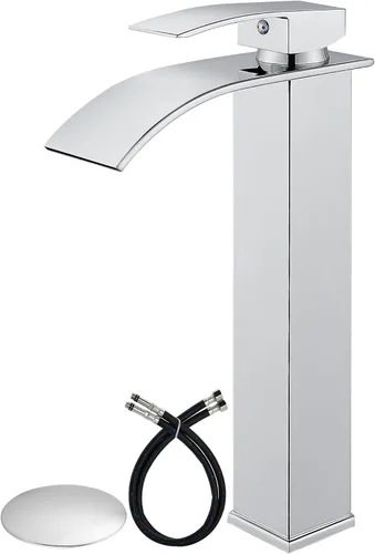 Vista 12 de Airuida Grifo de baño de cascada negro mate, grifo de lavabo de baño de un solo agujero, grifo de lavabo de lavabo de autocaravana, grifo mezclador