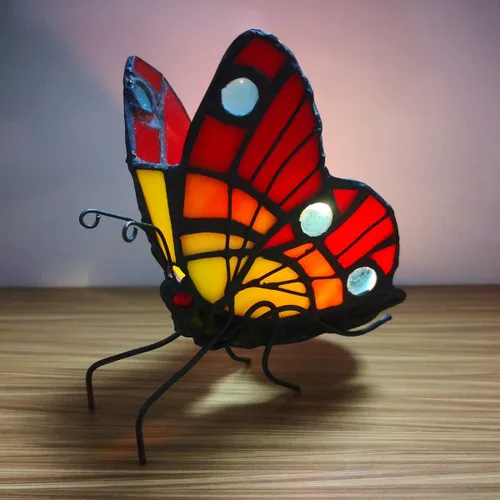 Vista 7 de Tiffany - Portavelas de cristal con diseño de mariposa para mesa de mesa de candelita, luz nocturna, boda, madre, niña, regalos para el día de San