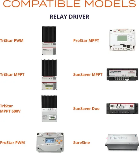 Vista 2 de Morningstar Relay Driver (RD-1) - Módulo lógico programable - Proporciona funciones de control del sistema de alto nivel, incluyendo alarmas de alto