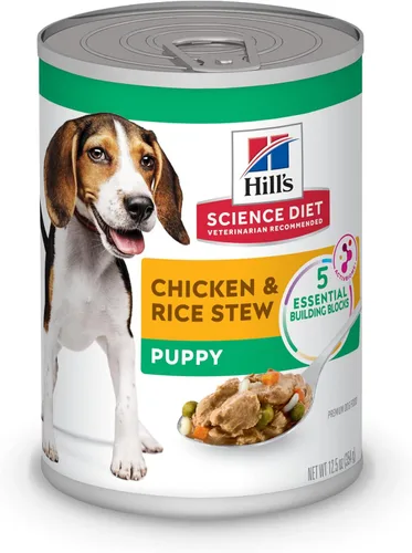 Vista 13 de Hill's Science Diet Comida húmeda para perros, receta de cachorro, pollo y cebada, latas de 13 onzas, paquete de 12 #1 Recomendado por