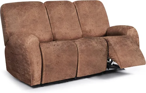 Vista 80 de ANARACHON Fundas para sillas reclinables con aspecto de cuero, funda elástica de 4 piezas, funda suave para silla reclinable, protector de muebles