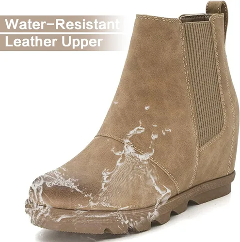Vista 5 de Athlefit Women's Wedge Boots Comfortable Ankle Wedge Booties
