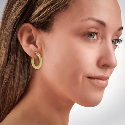 Vista 4 de Aretes de aro para mujer, aretes de plata de ley con cierre resistente, sin níquel ni plomo, aretes de aro para mujer para regalo de cumpleaños
