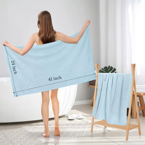 Vista 5 de Paquete de 2 toallas de microfibra para el cabello - 41 x 24 pulgadas, súper suaves, absorbentes, de secado rápido sin encrespamiento, envoltorio