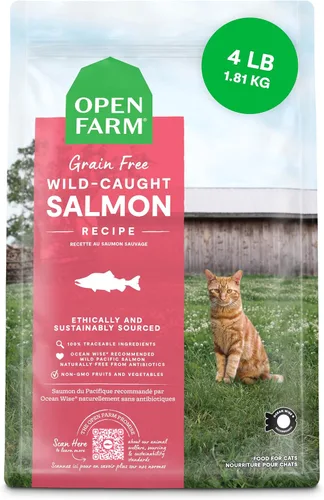 Vista 8 de Open Farm, Alimento seco para gatos sin granos, croquetas altas