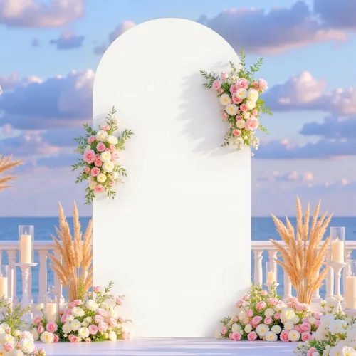 Vista 99 de Baby Blue Arch Backdrop Cover, 6FT Spandex Fitted Wedding Arch Stand Covers Round Top Chiara Backdrop Cover for Birthday Party Ceremony Banquet Azul