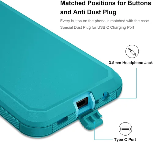 Vista 4 de Jiunai Funda para Samsung Galaxy A12, resistente de doble capa a prueba de golpes, protección contra caídas, deportes al aire libre, funda de goma