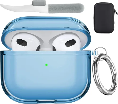 Vista 35 de Valkit - Funda transparente protectora para estuche de AirPods, con llavero, poliuretano termoplástico suave, a prueba de golpes, compatible