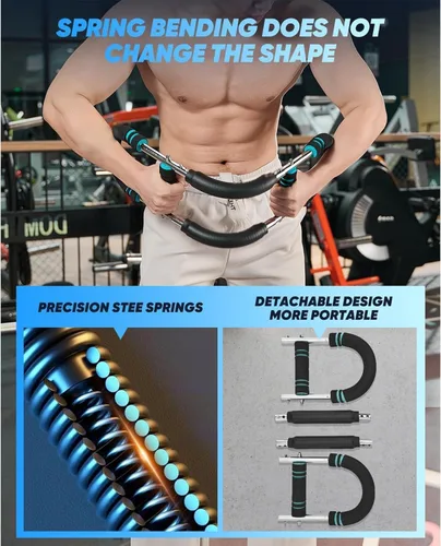 Vista 7 de Entrenador de Brazo Twister, Equipo de Entrenamiento de Pecho Ajustable de 40-100 lb, Entrenador de Brazo Power Twist, Fortalecedor de Antebrazo