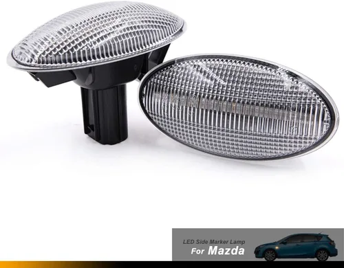 Vista 4 de Lámparas de marcador lateral ámbar LED de lente transparente para 2011-2013 M-azda2, 2004-2011 M-azda3, 2006-2010 M-azda5,2000-06 M-azda MPV