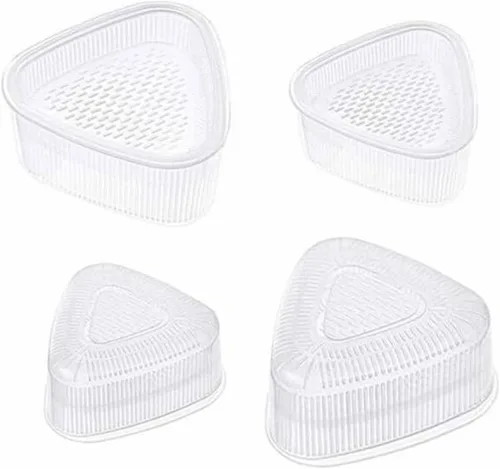 Vista 8 de Forma de molde triangular para sushi, herramienta de bricolaje, color blanco 2 piezas