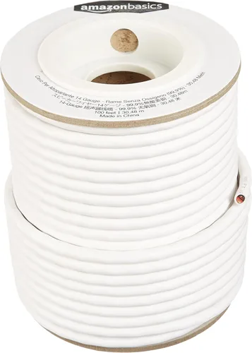 Vista 6 de Amazon Basics - Cable de alambre de altavoz de audio de calibre 12 - Cobre libre de oxígeno al 99.9%, blanco, 100 pies