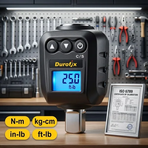 Vista 2 de Durofix RM602-4A (25 a 250 ft-lbs.) Adaptador de par digital con zumbador y notificación de flash LED - Normas ISO 6789 con certificado