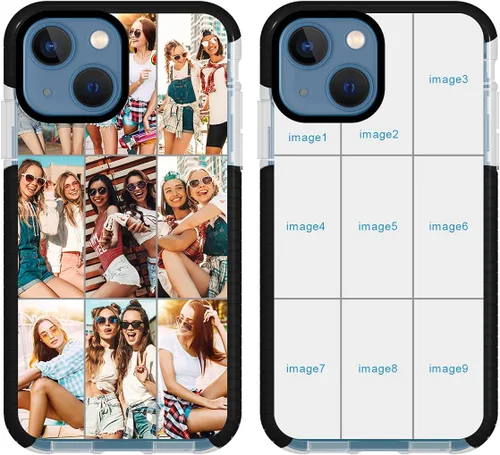 Vista 8 de Funda de teléfono personalizada para iPhone 13 Mini, funda personalizada de fotos de collage de múltiples imágenes, resistente a los arañazos, a