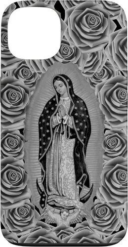 Vista 7 de Funda para iPhone 14 Pro Max Our Lady Virgen De Guadalupe Virgen María Floral