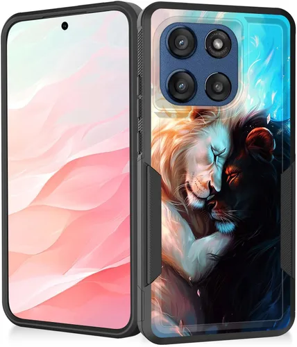 Vista 171 de Funda para Moto G Play 4G 2024, resistente de doble capa híbrida de policarbonato duro, goma suave, a prueba de golpes, funda protectora resistente